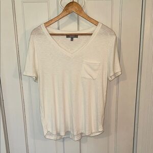 Marled Essentials Cream Fitted Short Sleeve T-Shirt